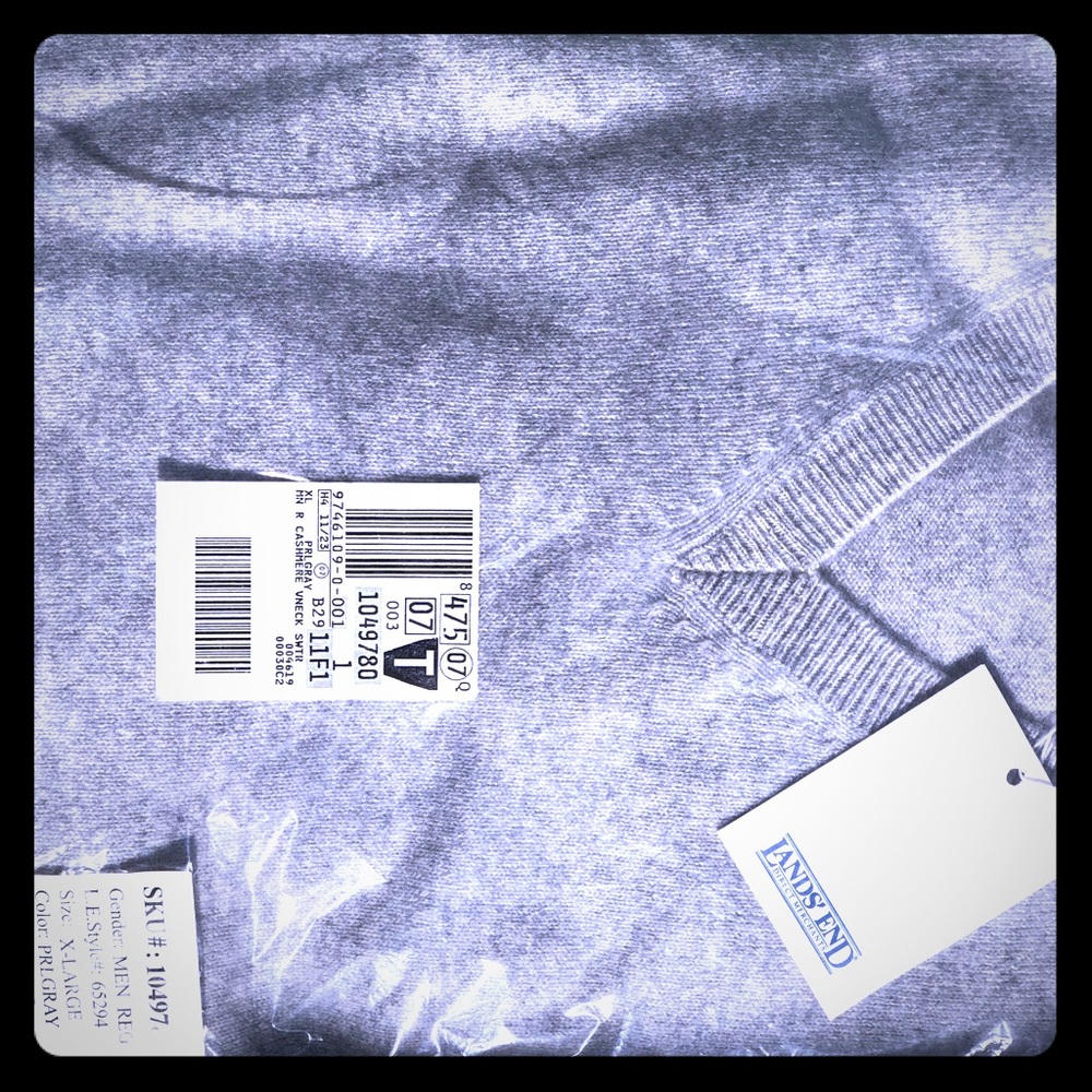 Lands’ End Cashmere V-Neck Sweater